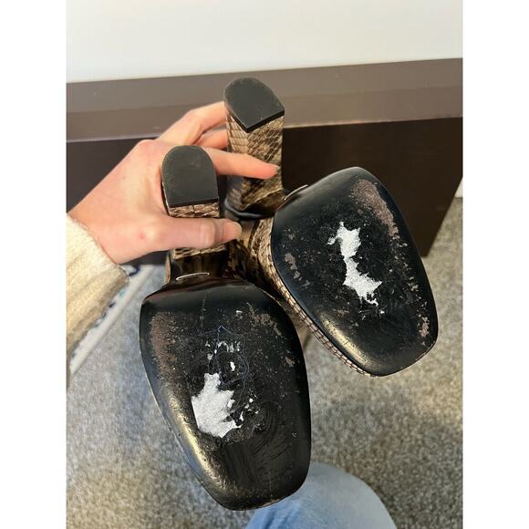 GUCCI CAMPAIGN PYTHON HORSEBIT HIGH TALL BOOTS BEIGE BROWN SZ 37.5 - Picture 10 of 14